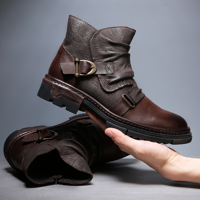 Retro Leather Boots
