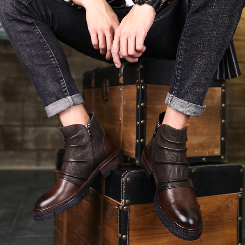 Retro Leather Boots
